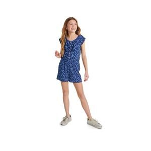 Justice Blue Floral Ruffle Sleeveless Elastic Waist Girls Romper Size M 10